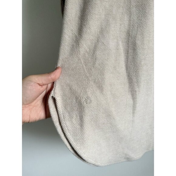 7 Diamonds Generation Shacket In Bone Neutral Plaid Longline Layering Cozy L - Picture 12 of 12